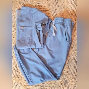 Figs heather indigo catarina top and high waisted zamora